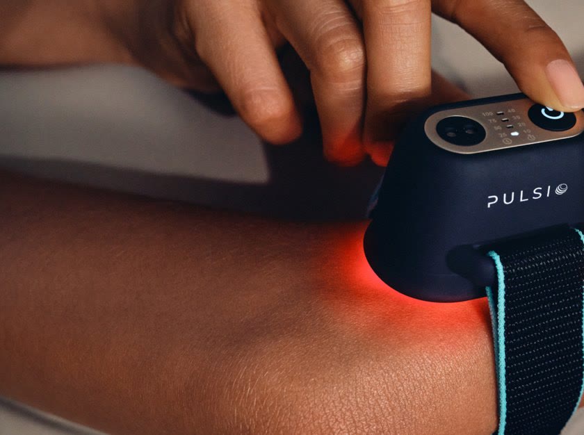 Infra Pod glowing red on the leg