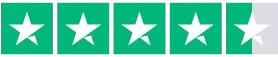 Four and a half white stars on a green background.