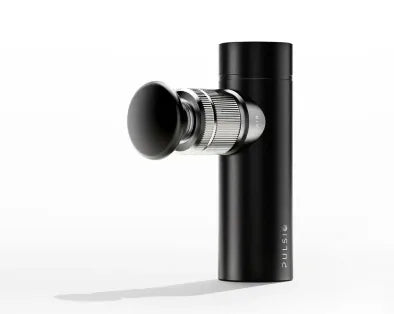 Black cylindrical handheld device with a round nozzle and silver accents.