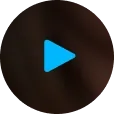 Blue play button on a dark circular background.