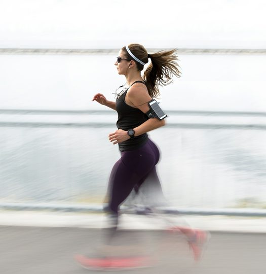 A woman out on a training run
